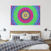 Mandala Circle Art A3 Stretched Canvas Print Leinwanddruck (Insitu (Schlafzimmer))
