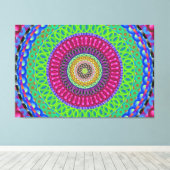 Mandala Circle Art A3 Stretched Canvas Print Leinwanddruck (Insitu (Holzboden))