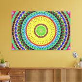 Mandala Circle Art A4 Stretched Canvas Print Leinwanddruck (Insitu (Wohnzimmer))