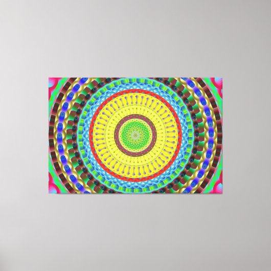 Mandala Circle Art A4 Stretched Canvas Print Leinwanddruck (Vorderseite)