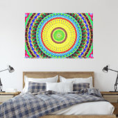 Mandala Circle Art A4 Stretched Canvas Print Leinwanddruck (Insitu (Schlafzimmer))