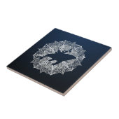 Mandala Circle Blue Humpback Whale Fliese (Seite)