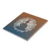 Mandala Circle Buddha Blue und Orange Fliese (Seite)