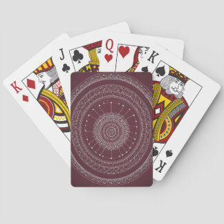 Mandala Circle Burgundy Minimalistisch Card Back Spielkarten