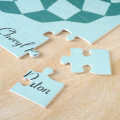 Mandala Circle Diamonds Turquoise Muster Puzzle (Seite)