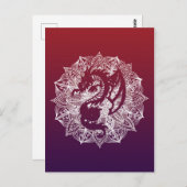 Mandala Circle Dragon Postkarte (Vorne/Hinten)
