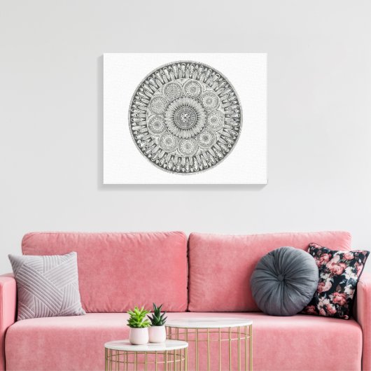 Mandala Circle Leinwanddruck (Insitu (Wohnzimmer))