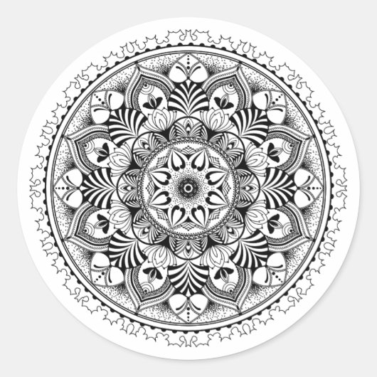 Mandala Circle Runder Aufkleber (Vorderseite)
