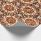 Mandala Circles Cream Burgundy und Orange Geschenkpapier (Ecke)