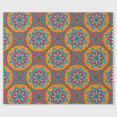 Mandala Circles Pink Türkis und Gelb Geschenkpapier (Flach)