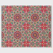 Mandala Circles Red Yellow Blue Geschenkpapier (Flach)