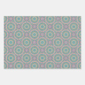 Mandala Circles Türkis und Rosa Geschenkpapier Set (Vorderseite)