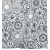 Mandala Circus weiß Duschvorhang (Vorderseite)