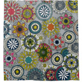 Mandala Cirque Festival Silber Duschvorhang (Vorderseite)