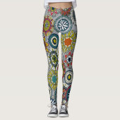 Mandala Cirque Festival Silber Leggings (Vorderseite)