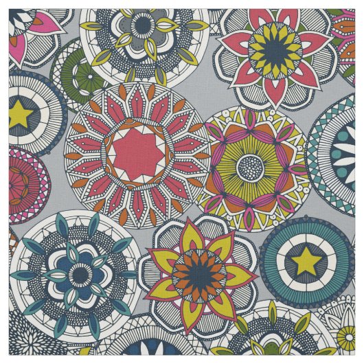 Mandala Cirque Festival Silber Stoff (Muster)