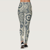 Mandala cirque indigo Creme Leggings (Rückseite)
