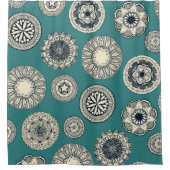 Mandala Cirque Spot aquamarin Duschvorhang (Vorderseite)