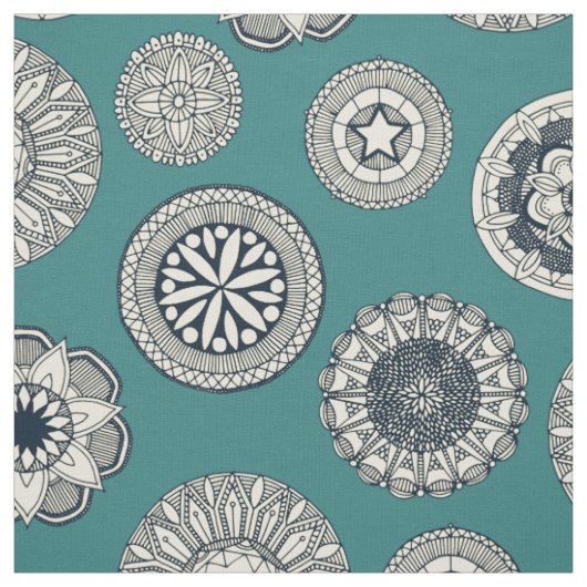 Mandala Cirque Spot aquamarin Stoff (Muster)
