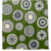 Mandala Cirque Spot grün Duschvorhang (Vorderseite)