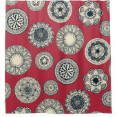 Mandala Cirque Spot Rot Duschvorhang (Vorderseite)