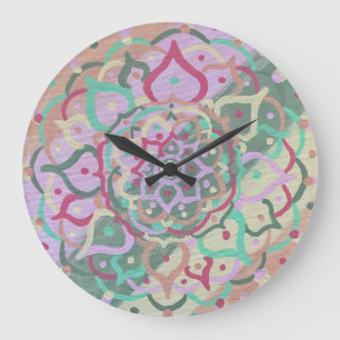 Mandala Clock Große Wanduhr