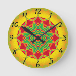 Mandala Clock Runde Wanduhr