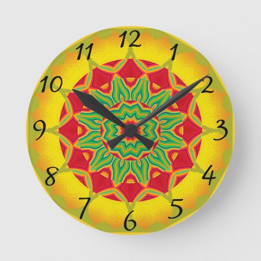 Mandala Clock Runde Wanduhr (Vorderseite)