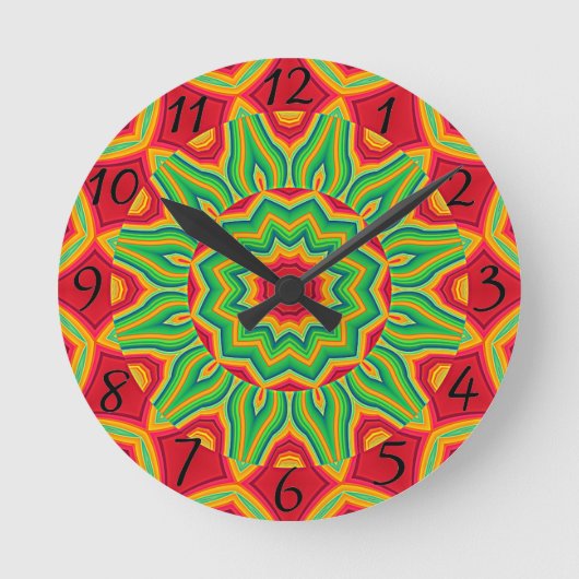 Mandala Clock Runde Wanduhr (Vorderseite)