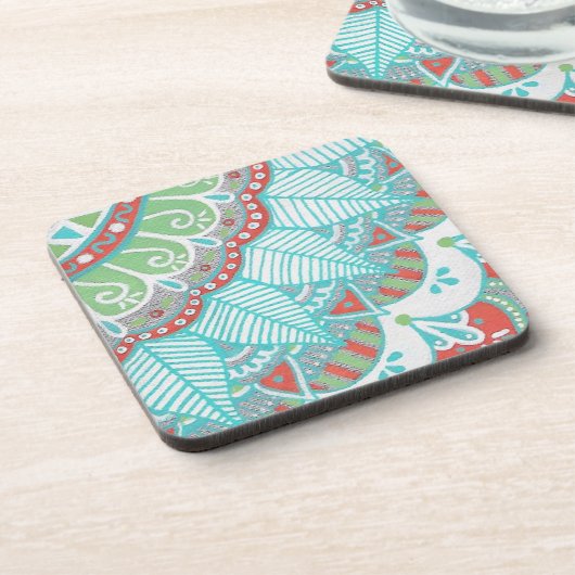 Mandala Coasters~Set von 6 Untersetzer (Linke Seite)