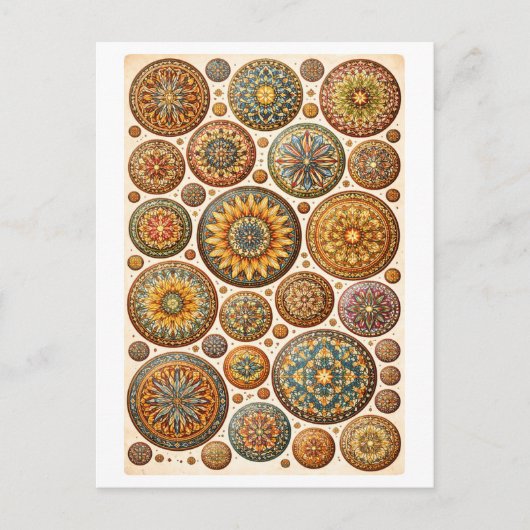 Mandala-Collage im Vintage-Stil Postkarte (Vorderseite)