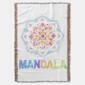 MANDALA COLORED LOTUS BLUME DECKE (Vorderseite Vertikal)