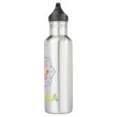 MANDALA COLORED LOTUS BLUME EDELSTAHLFLASCHE (Rechts)