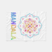 MANDALA COLORED LOTUS BLUME FLEECEDECKE (Vorderseite (Horizontal))