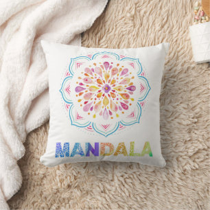 MANDALA COLORED LOTUS BLUME KISSEN
