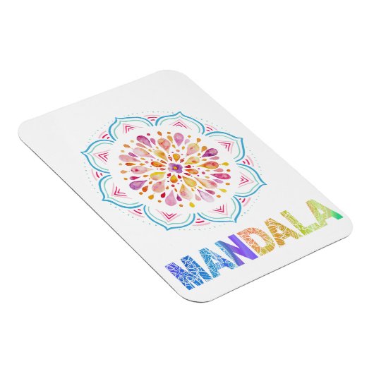 MANDALA COLORED LOTUS BLUME MAGNET (Rechte Seite)