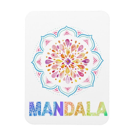 MANDALA COLORED LOTUS BLUME MAGNET (Vertikal)