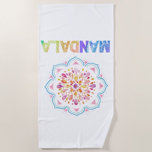 MANDALA COLORED LOTUS BLUME STRANDTUCH (Vorderseite)