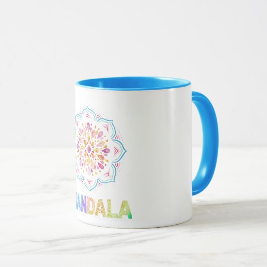 MANDALA COLORED LOTUS BLUME TASSE (VorderseiteRechts)