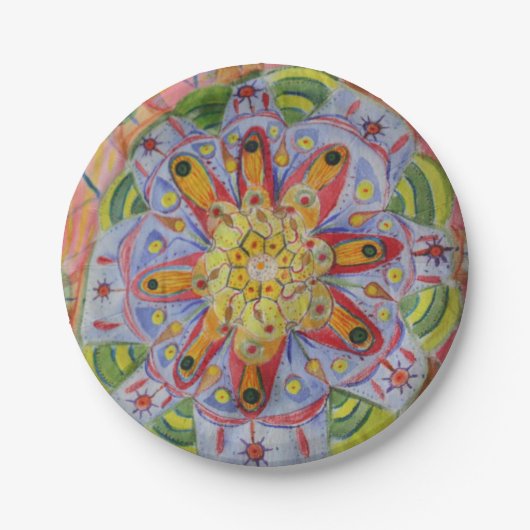 Mandala Colorful Art Custom Paper Teller 7 in (Vorderseite)