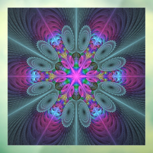 Mandala Colorful Spirituelles Fraktal Kunst, Dicht Fensteraufkleber