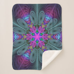 Mandala Colorful Spirituelles Fraktal Kunst, Dicht Sherpadecke