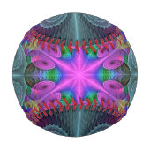 Mandala Colorful Strickendes Fraktal Kunst Kaleido Baseball (Rückseite)