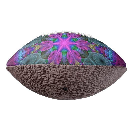 Mandala Colorful Strickendes Fraktal Kunst Kaleido Football (Gedreht 270)