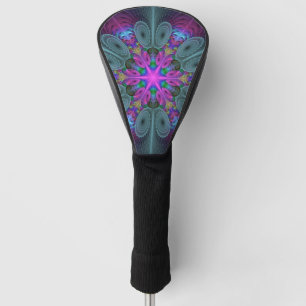 Mandala Colorful Strickendes Fraktal Kunst Kaleido Golf Headcover
