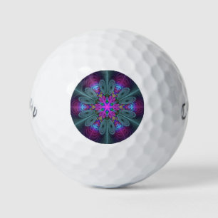 Mandala Colorful Strickendes Fraktal Kunst Kaleido Golfball