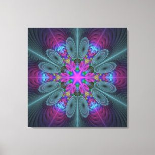 Mandala Colorful Strickendes Fraktal Kunst Kaleido Leinwanddruck