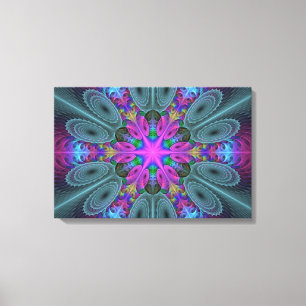 Mandala Colorful Strickendes Fraktal Kunst Kaleido Leinwanddruck
