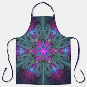 Mandala Colorful Strickendes Fraktal Kunst Kaleido Schürze