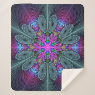 Mandala Colorful Strickendes Fraktal Kunst Kaleido Sherpadecke